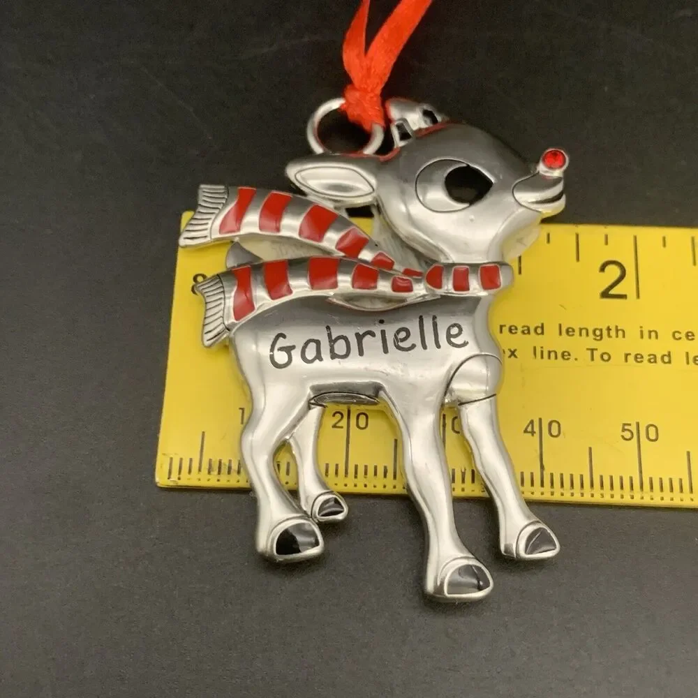 Hallmark Rudolph The Red Nose Reindeer Gabrielle Name Metal Christmas Ornament